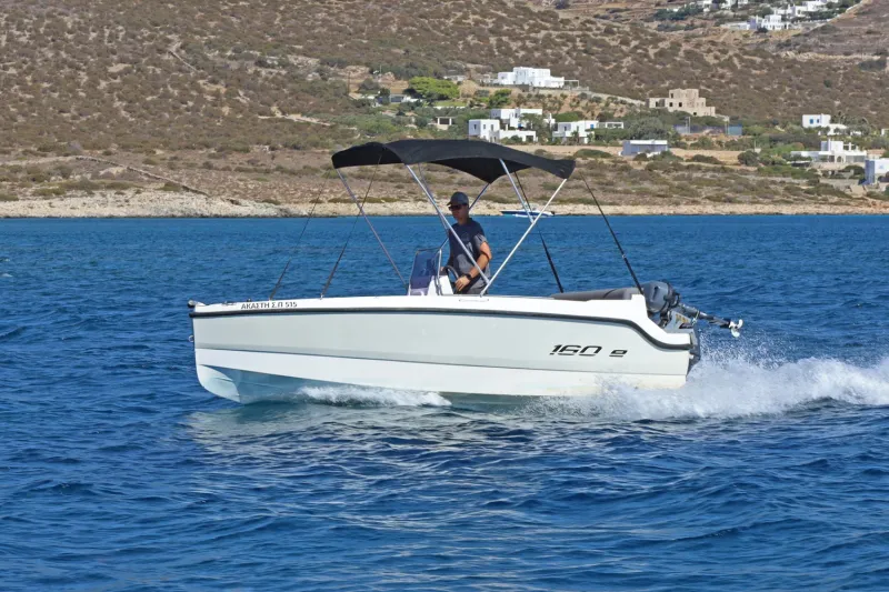AKASTI, a 5m Compass 160e for up to 6 passengers in Paros