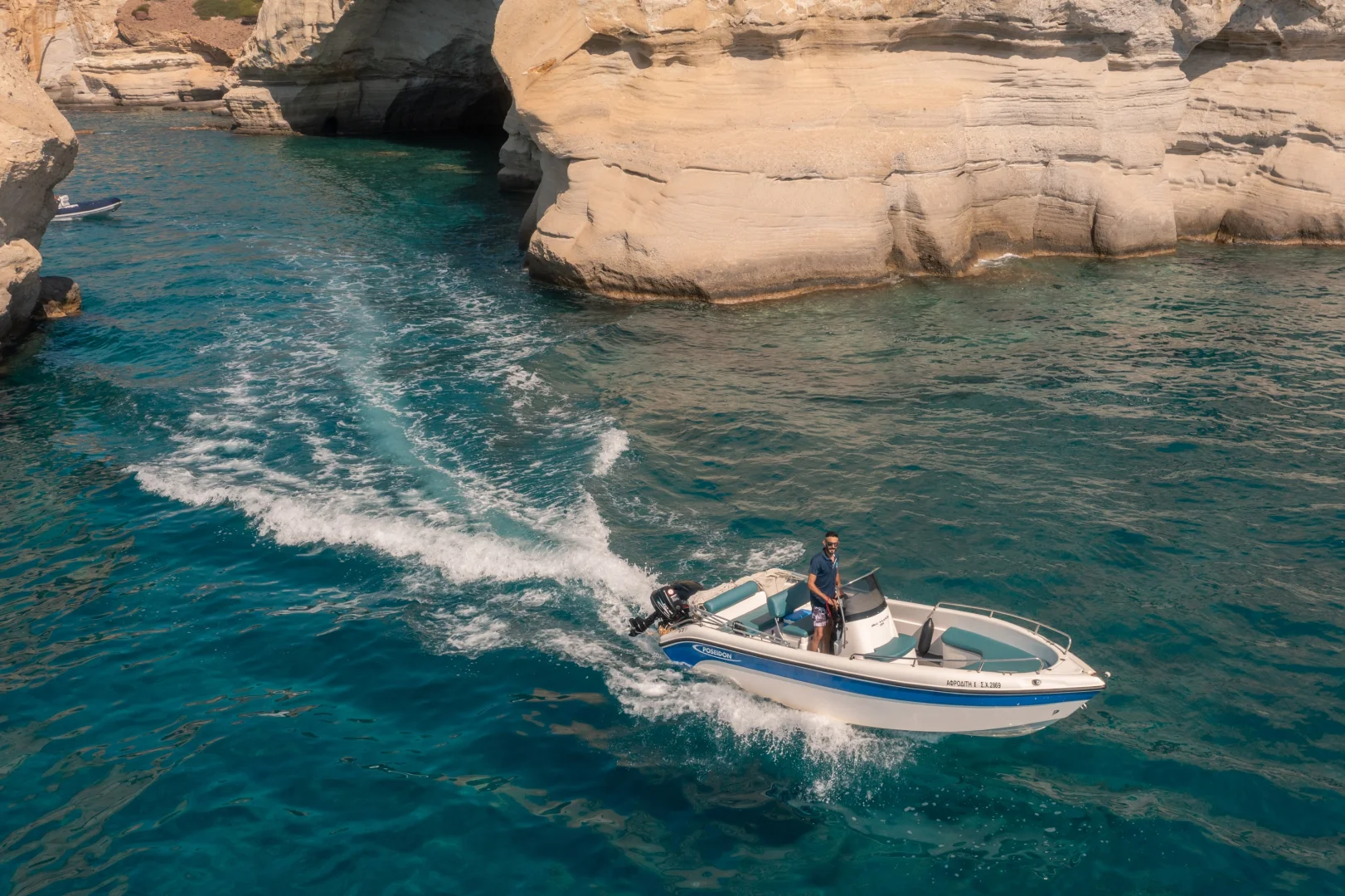 APHRODITE I (Poseidon Blu Water 185) - Motor Boat for rent in Milos, Cyclades, Greece - photo 2 of 5