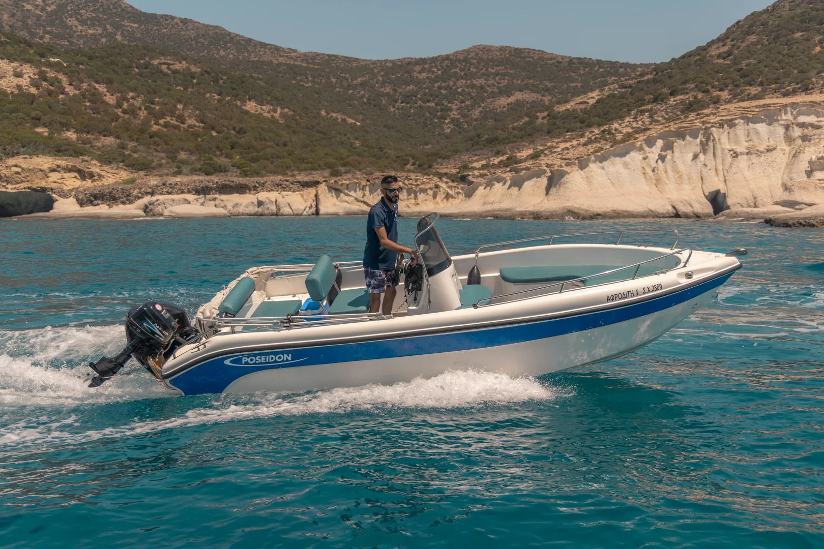 APHRODITE I (Poseidon Blu Water 185) - Motor Boat for rent in Milos, Cyclades, Greece - photo 5 of 5