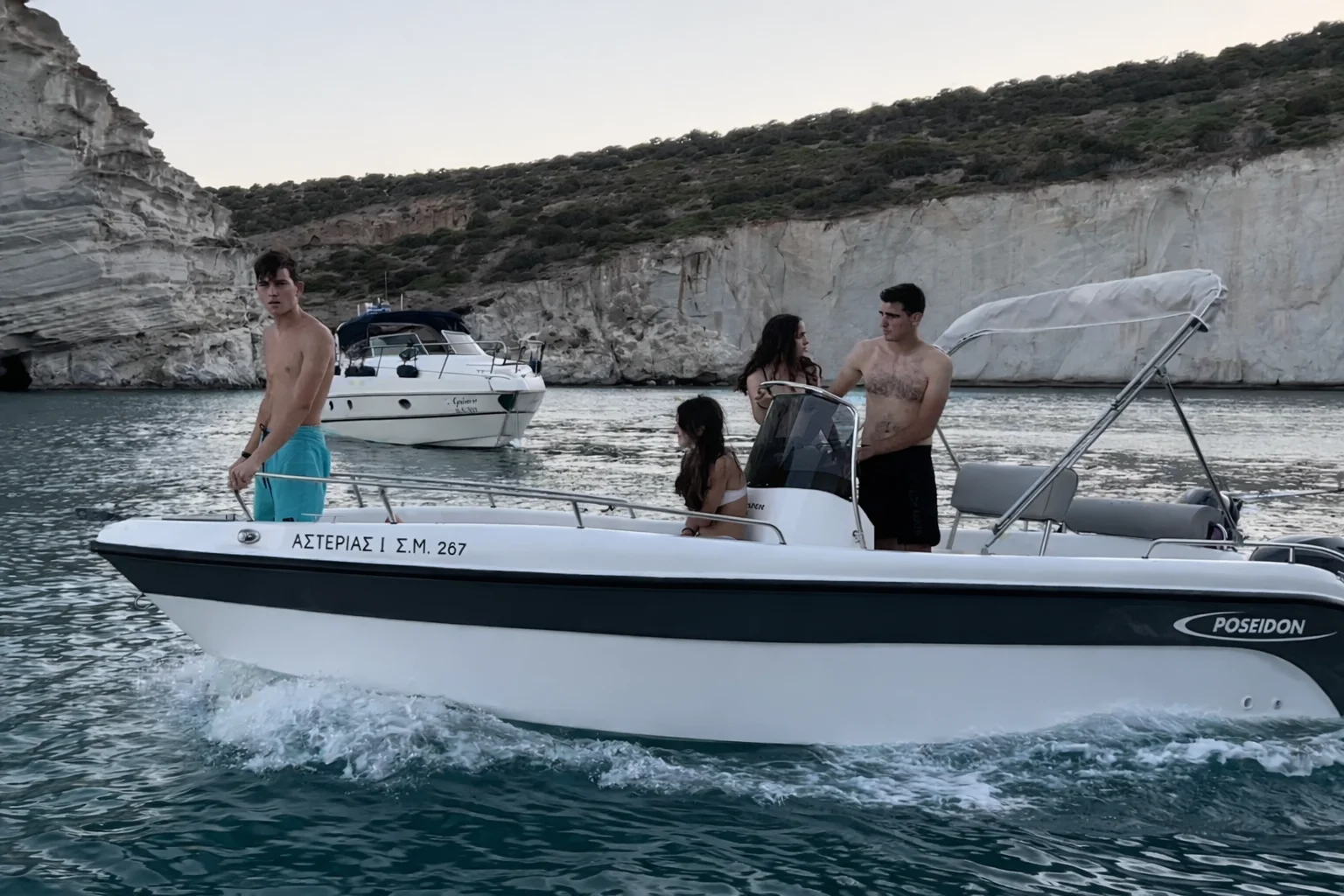 ASTERIAS I, a 5.6m Poseidon Blu Water 185 for up to 5 passengers in Milos