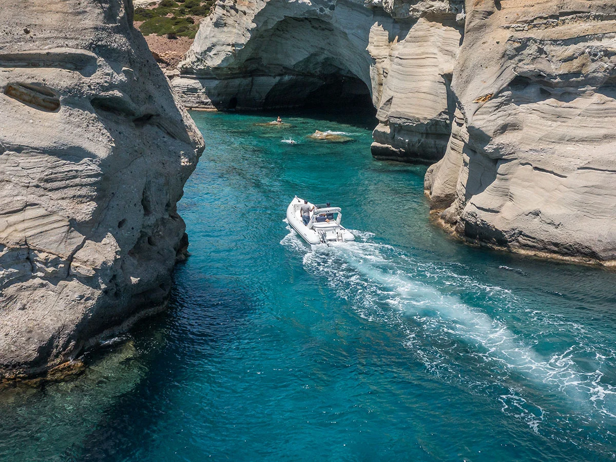 LETHE, a 6.4m Lambro 640 for up to 7 passengers in Milos