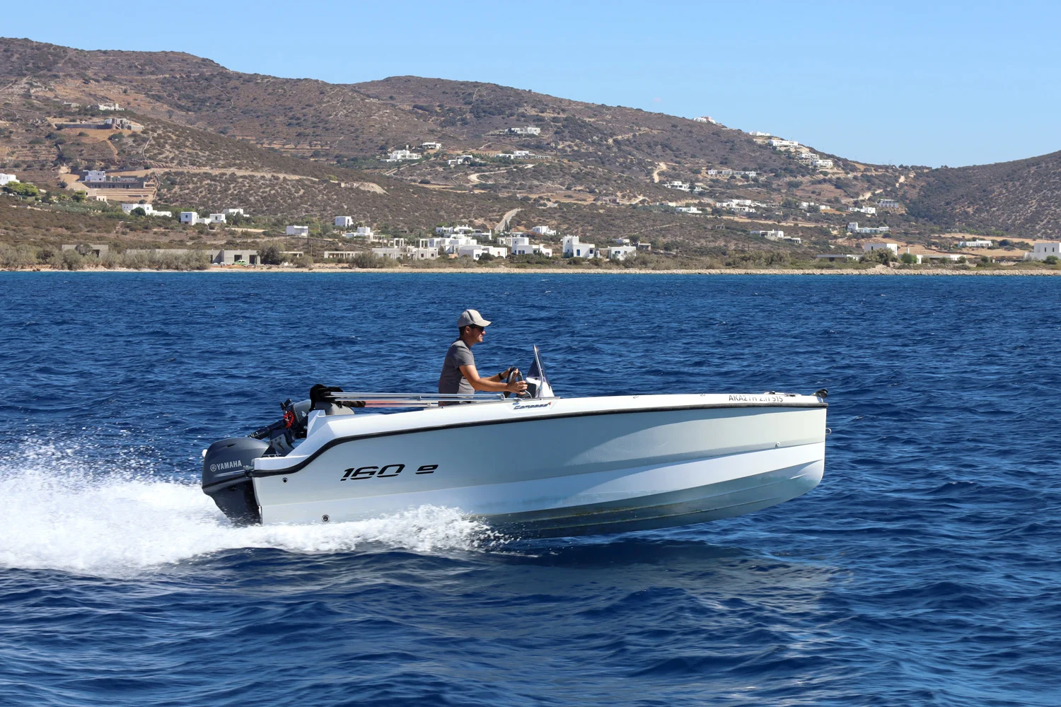 AKASTI, a 5m Compass 160e for up to 6 passengers in Paros