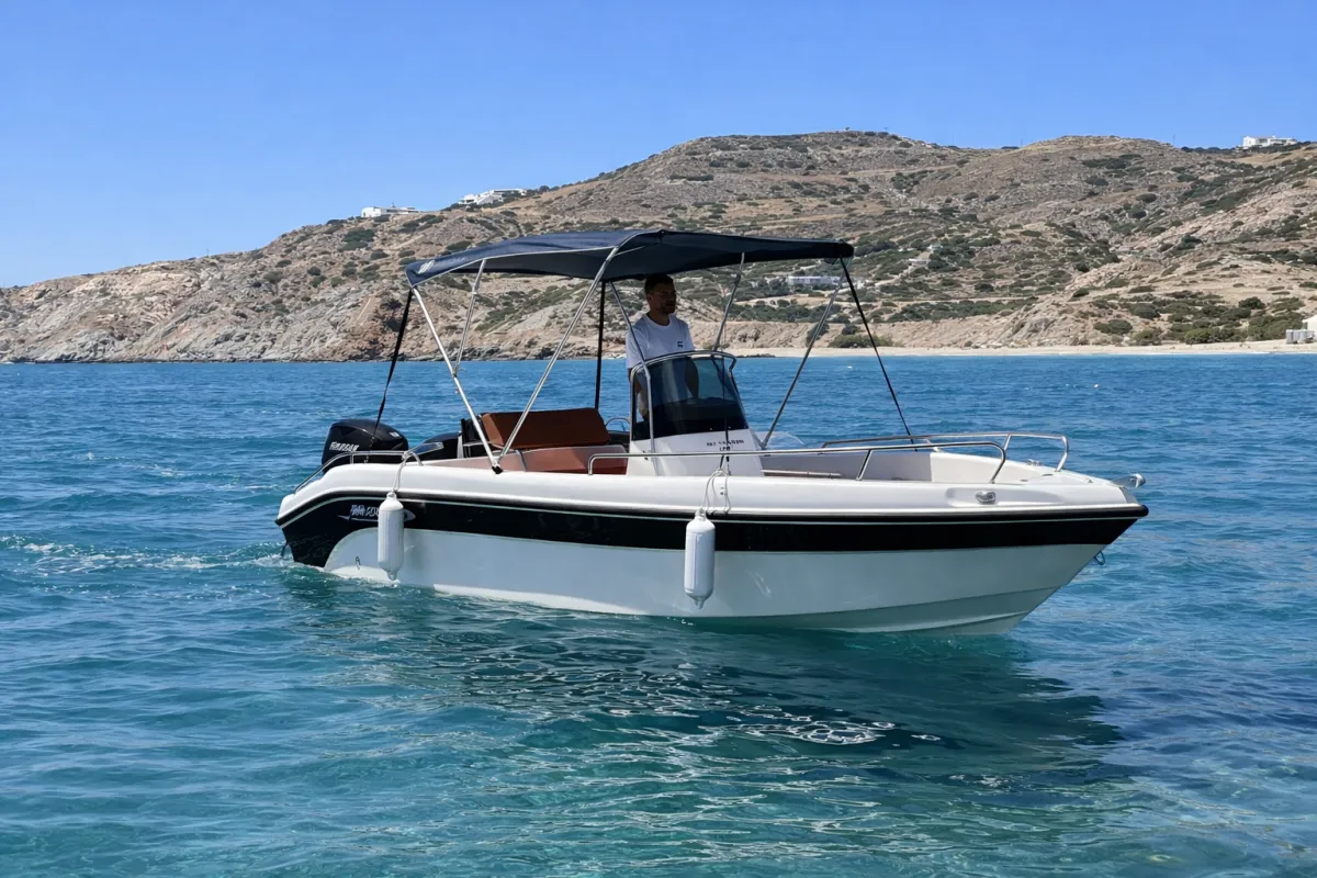 Eldo 4 (Poseidon Blu Water 170) - Motor Boat for rent in Milos, Cyclades, Greece - photo 2 of 5