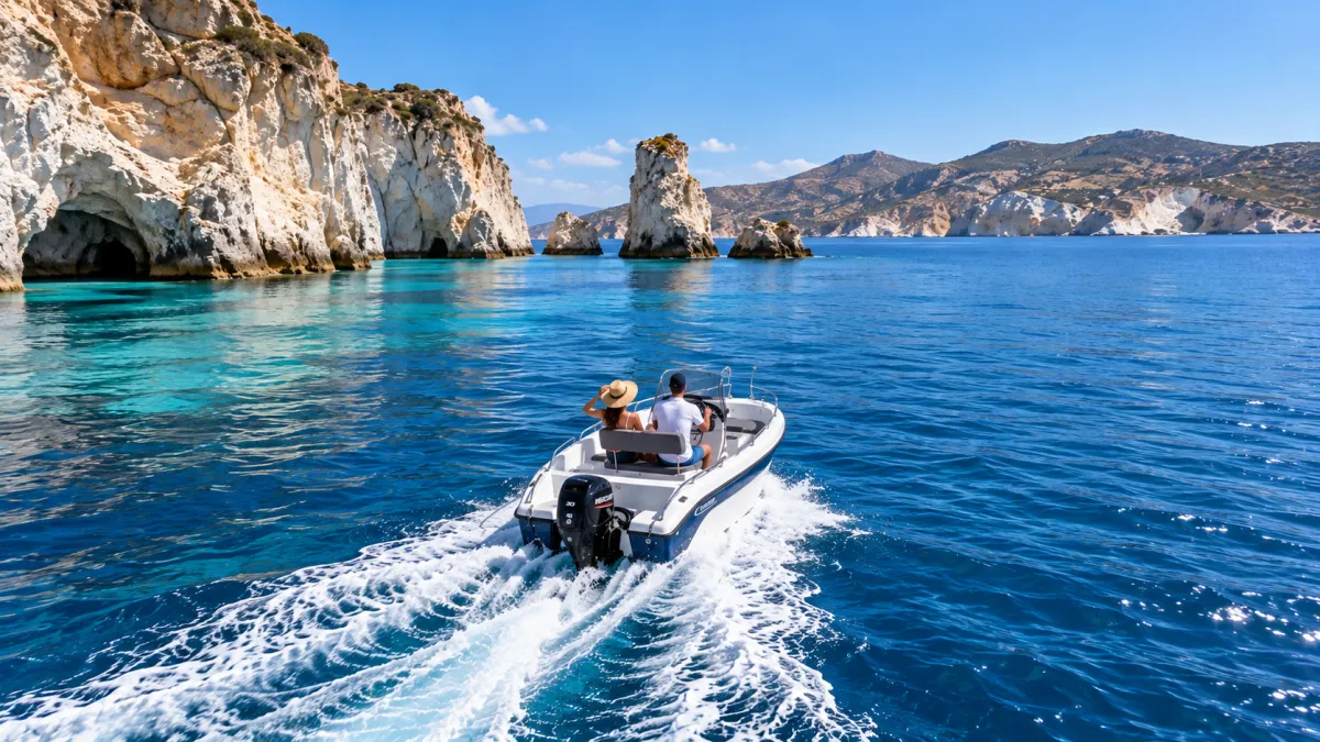 AURORA III (Poseidon Blu Water 170) - Motor Boat for rent in Milos, Cyclades, Greece - photo 2 of 5